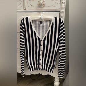 Divided H&M cardigan, black & white, small